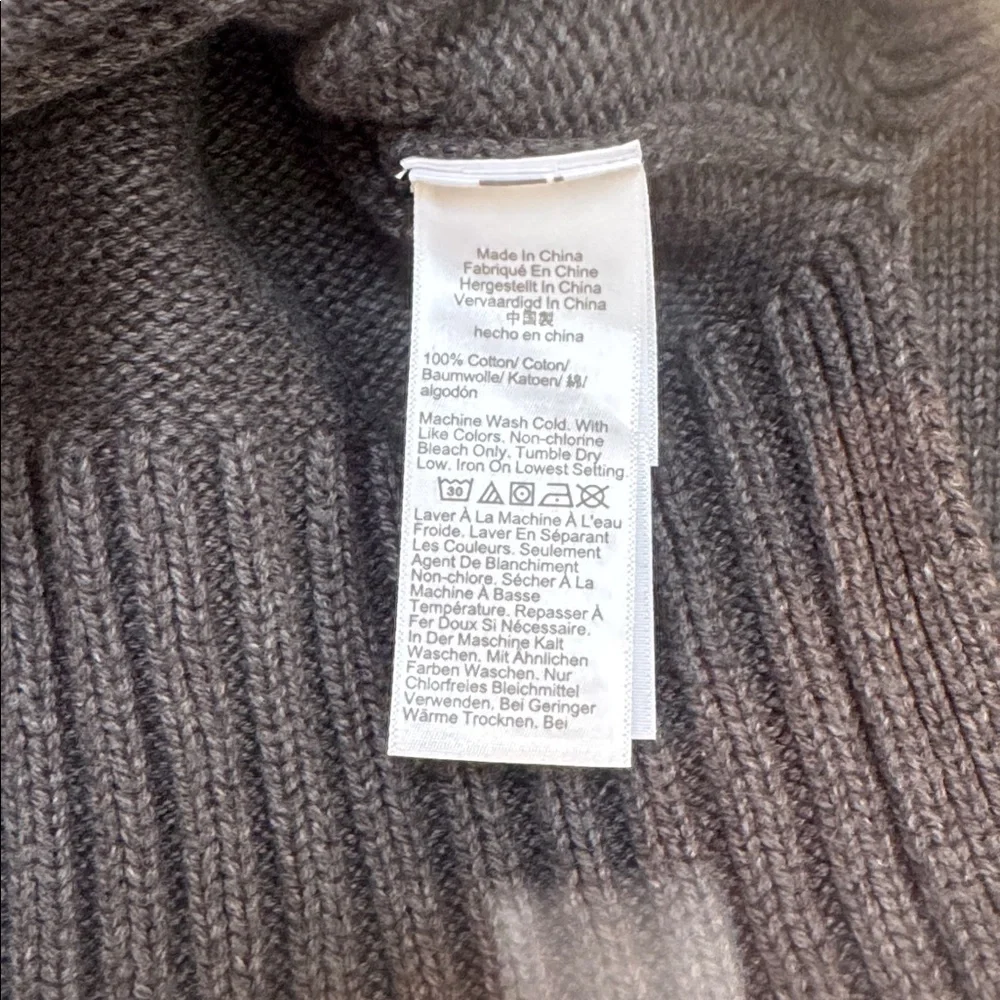 NEW With Tag J Crew Women's Cotton Charcoal Turtleneck Knit Sweater